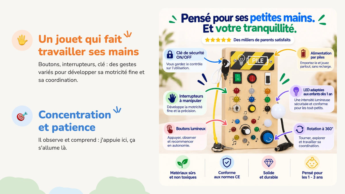 Un jouet qui fait travailler ses mains